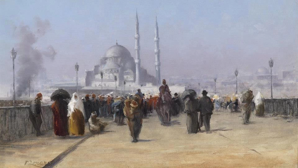 Vivace andirivieni sul Ponte di Galata a Costantinopoli
